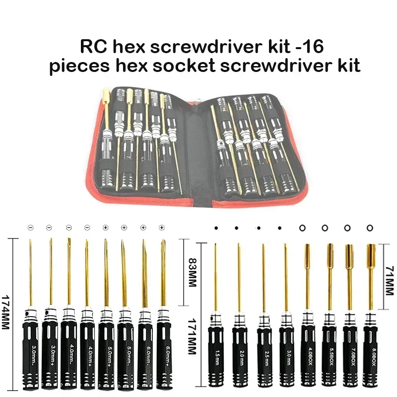 Rc Helicopter Tool Kit - RC Hex Driver Set - 16-delige