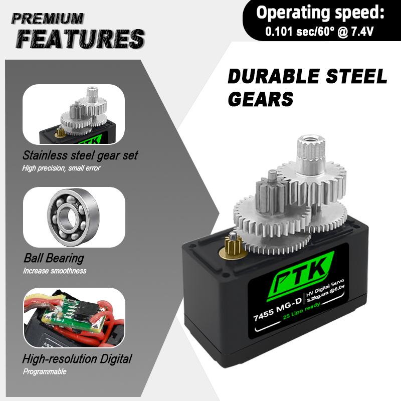 PTK 7455MG-D servo 12g Digital - Rc Helicopter Parts recensie en prijs