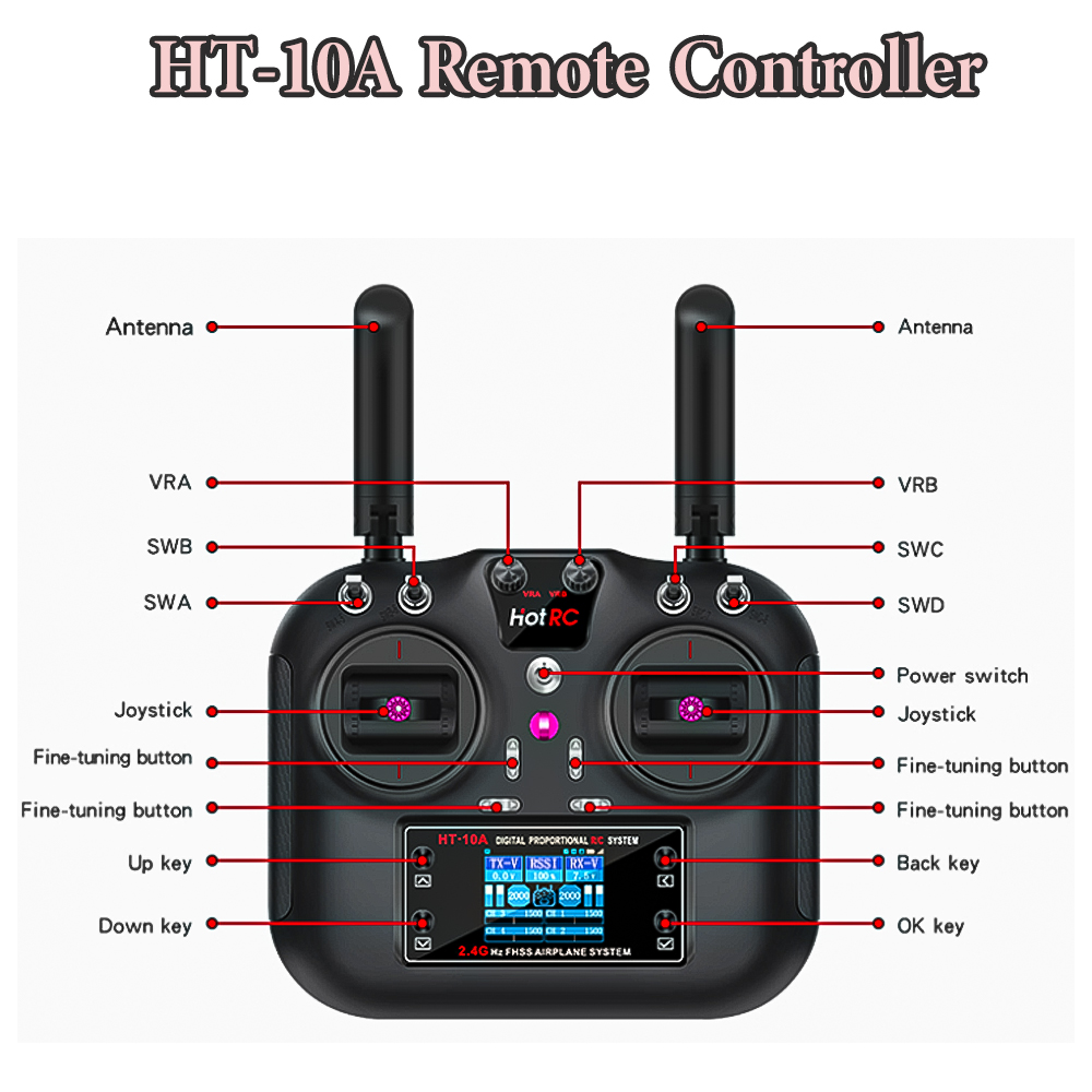 Hotrc HT-10A 2.4G 10CH zender  - Rc Helicopter Motor recensie en prijs